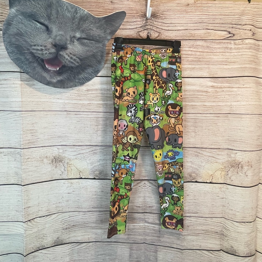 🐅 Savannah Safari Kawaii Tokidoki X JapanLa Collab Leggings RARE 🐘